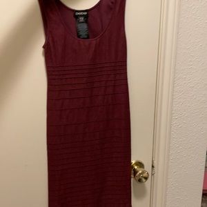 Bebe maroon open back bodycon short dress